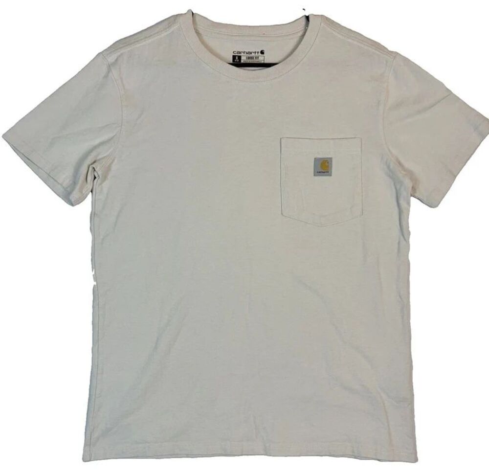 Carhartt T-Shirt S/S Pocket K87-W Ivory Cream Women’s Small Work Casual